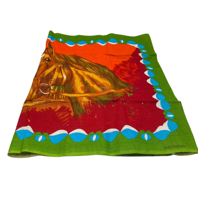 Pure Linen Horse Pair Tea Towel