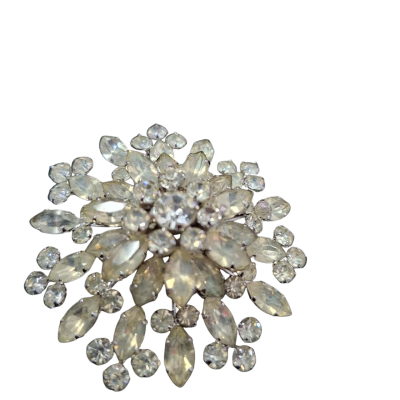  Womens Vintage Brooch White Stones 