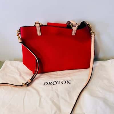 OrotonEST- MINI TOTE Womens Beige / Red handbag