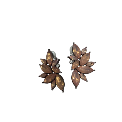 Blush Pink Marquise Earrings - Floral Cluster design