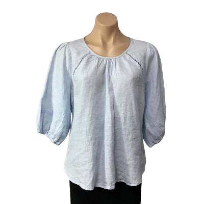 Just Jeans Womens Size 8 Pale Blue Short Sleeve Top