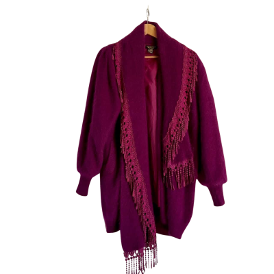 Choi Collection Womens Rabbit Angora Knit Cardigan Coat 