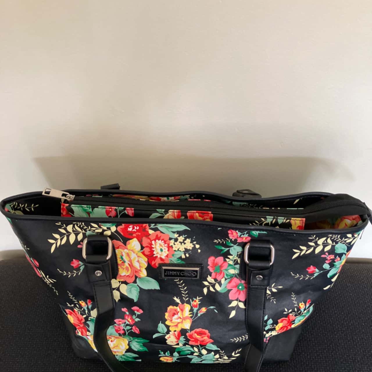 Jimmy Choo Replica Women s Tote and matching Wallet Black Floral s
