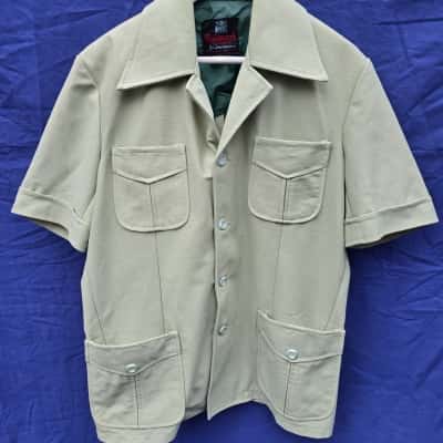  Mens  Size XL Short Sleeve vintage safari shirt Shirt Green 