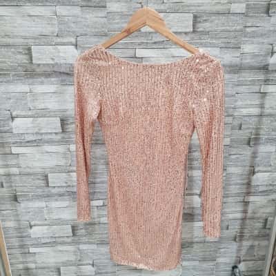 HELLO MOLLY Womens  Size 6 Mini Dress Rose Gold 