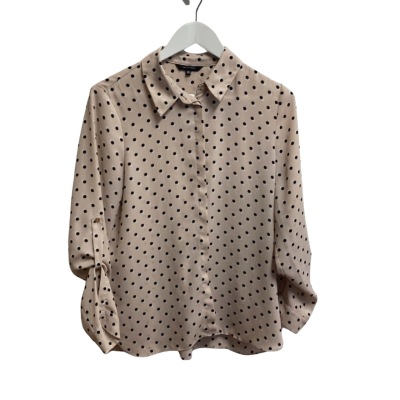 Portmans Womens  Size 12 Blouse Black  / Pink  / Polka Dot 