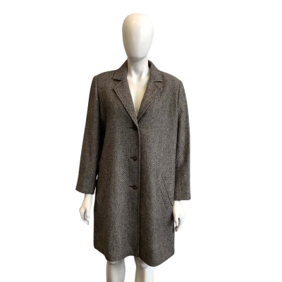 BNWT Sportscraft Women's Size 18 Manella Tweed Coat Chocolate