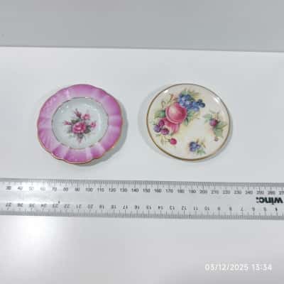 Duo Mini Vintage Porcelain Plates 