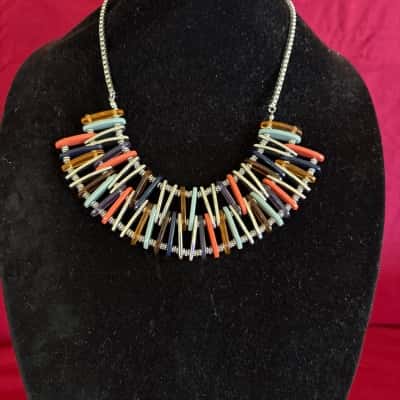 M&S Women's Multicoloured Chain Chunky Statement Necklace 