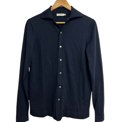 Suit Supply Mens Size S Black Wool Shirt   