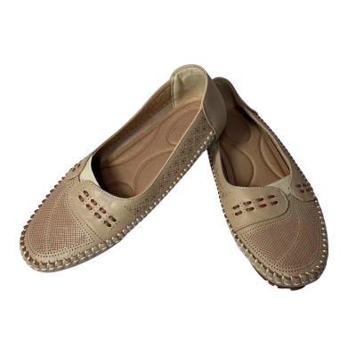 Womens Size 39 Beige / Brown Pattern Slip-on Casual Flat Shoes