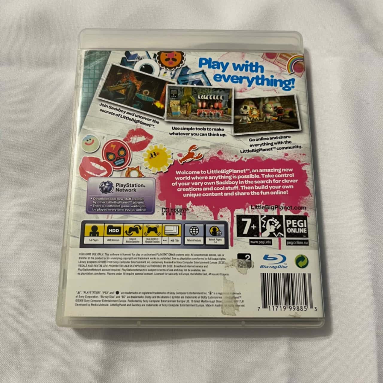 Playstation 3 PS3 - Little Big Planet Boîte Dos FRA - Promo Game Disc