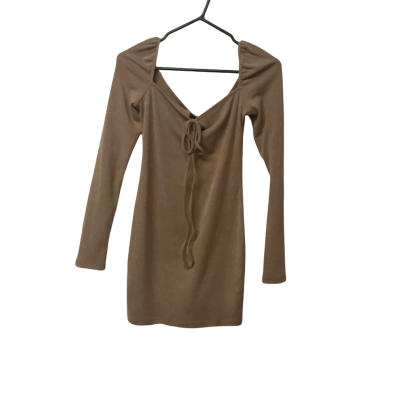 Womens White Fox  Size L Mini Dress Brown 