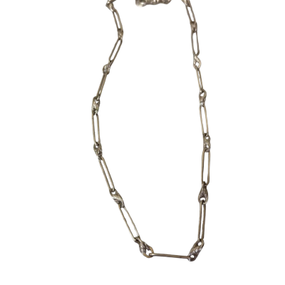Sterling Silver patterned link necklace