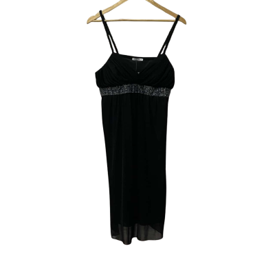 Hot Options Womens  Size 16 Cocktail Dress / Formal Dress / Midi Dress / Party Dress / Shoestring Strap Dress Black  