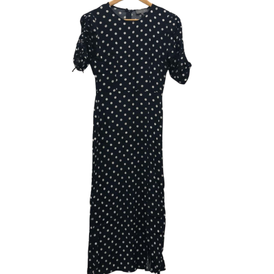 Tokito Womens  Size 6 Midi Dress Black  / White Polka Pattern 