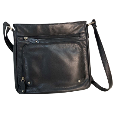 Joan Weisz Black Leather Cross Body Bag 