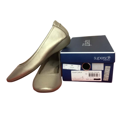 Super Soft Leather 'Emporia' Metallic Ballet Flats