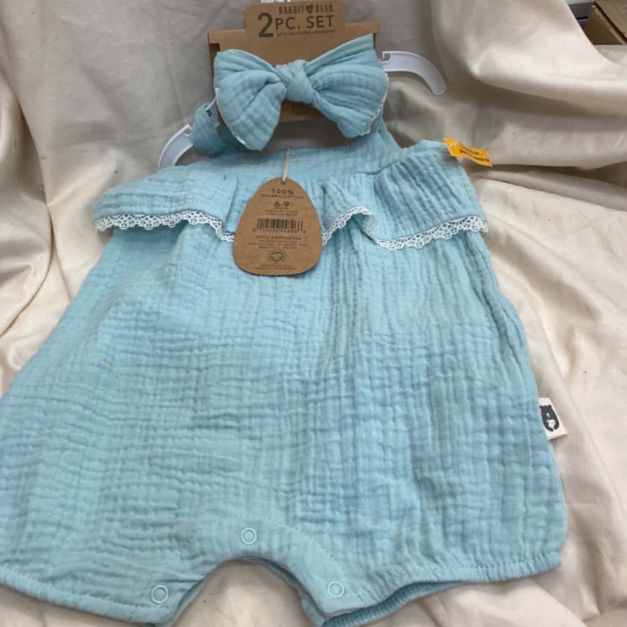 Rabbit Bear Kids Size 69 months Onesie Blue