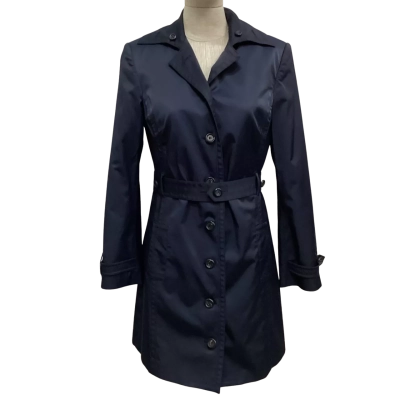 Trent Nathan Womens  Size 8 Trench Coat Navy Blue 