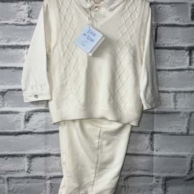 Emile et Rose Kids  Size 6-12m 3 Piece Set Cream / White 