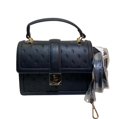 Laura Jones Womens Embossed Top Handle Bag Black Color 