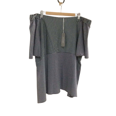 Sussan Women's Size XXL Off-the-shoulder Top Navy Blue / White 