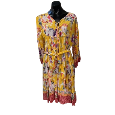Jaase Womens  Size L Babydoll Dress Floral / Yellow 