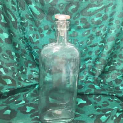 Glass Apothecary Bottle, Oval shaped.