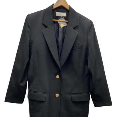 Portfolio Womens  Size 16 PURE NEW WOOL Blazer Black  