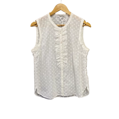 Anna Thomas Womens  Size 12 Mae Sleeveless Top White RRP $348