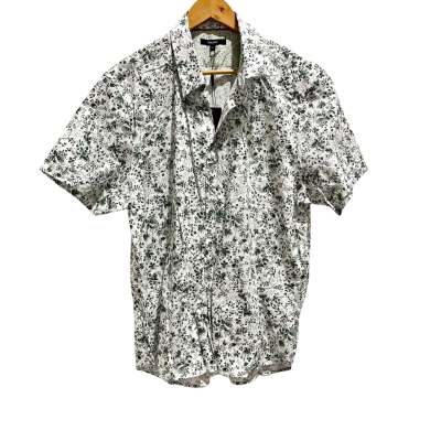 Politix Mens  Size XXXL Short Sleeve Shirt Green / Pattern / White 