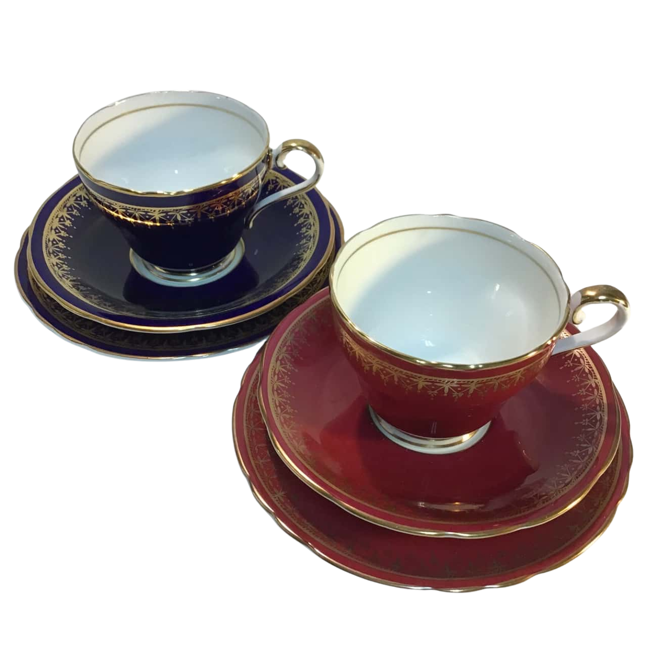 2 x Aynsley Bone China Cup, Saucer & Plate