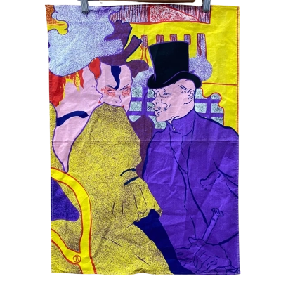 L’Anglais au Moulin Rouge: Henri de Toulouse-Lautrec Cotton Tea Towel