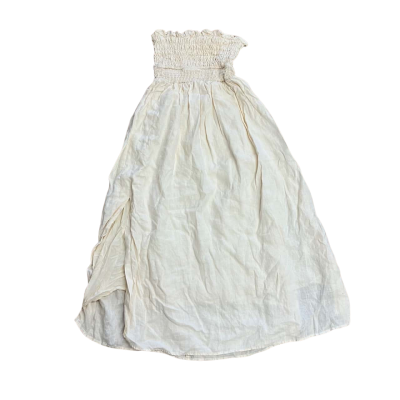 DISSH Strapless Thea Shirred Linen Midi Dress Size 6