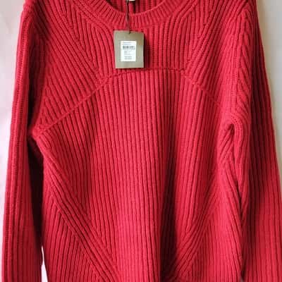 Witchery Women's Ribbed Knit Sweater – Red – Size M