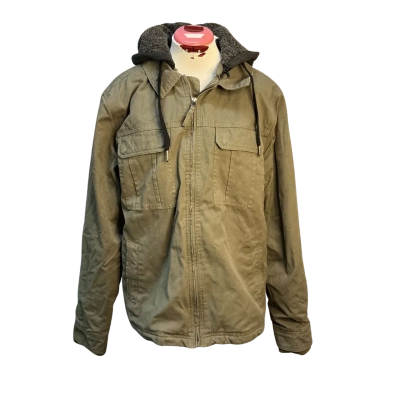 Just Jeans Mens  Size L Hood Jacket Khaki 