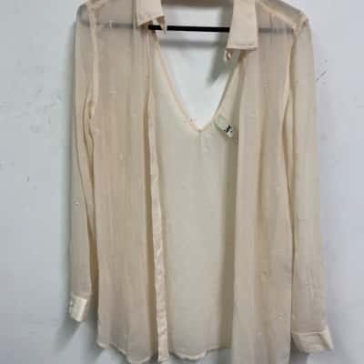 Lee Womens  Size 10 Blouse Cream 