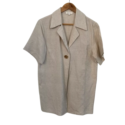 Billy J Womens  Size 12 Short Sleeve Top Beige 