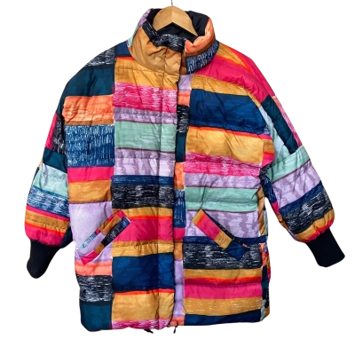 Gorman Colourful Sketch Pattern Puffer Jacket Size 6