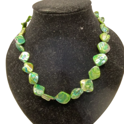  Womens Beaded Necklace Green 