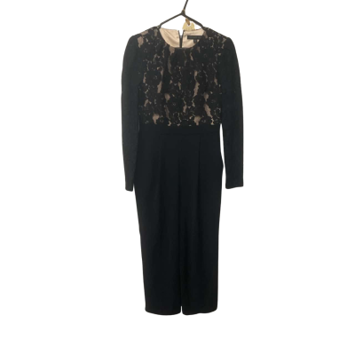 Womens Forever New Size 8 Black Lace Jumpsuit 