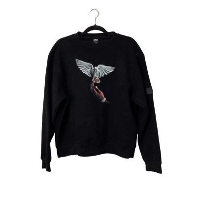 Gracias Dios Mens Crewneck Size M Black  