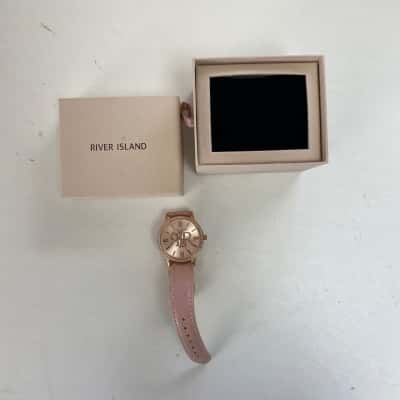River Island Pink Rose Gold Watch 