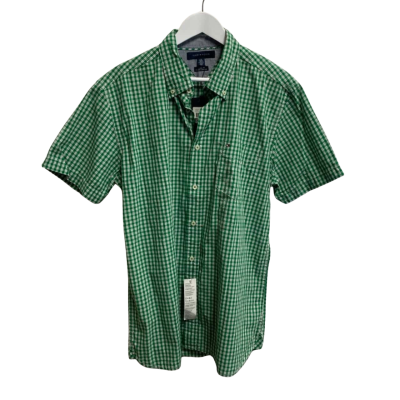 Tommy Hilfiger Mens  Size L Short Sleeve Shirt Checked / Green 