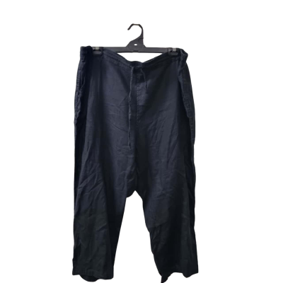Sara Women's Size 24 Casual Linen Pants in Black  