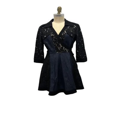Diane Von Furstenberg Womens  Size 12 Casual Dress Black  / Navy Blue 