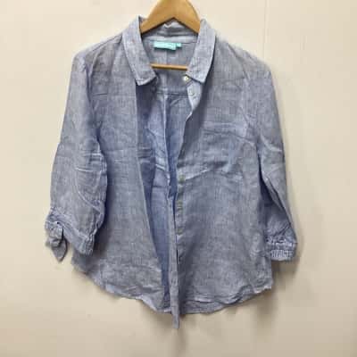 Blue Illusion Womens  Size L Blue shirt (f)