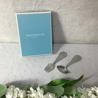 Wedgwood London Bear Stainless Steel Baby Spoon & Fork Set (boxed)