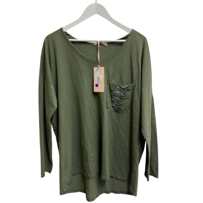 WEDNESDAY LULU Womens  Size L Long Sleeve Shirt Green 